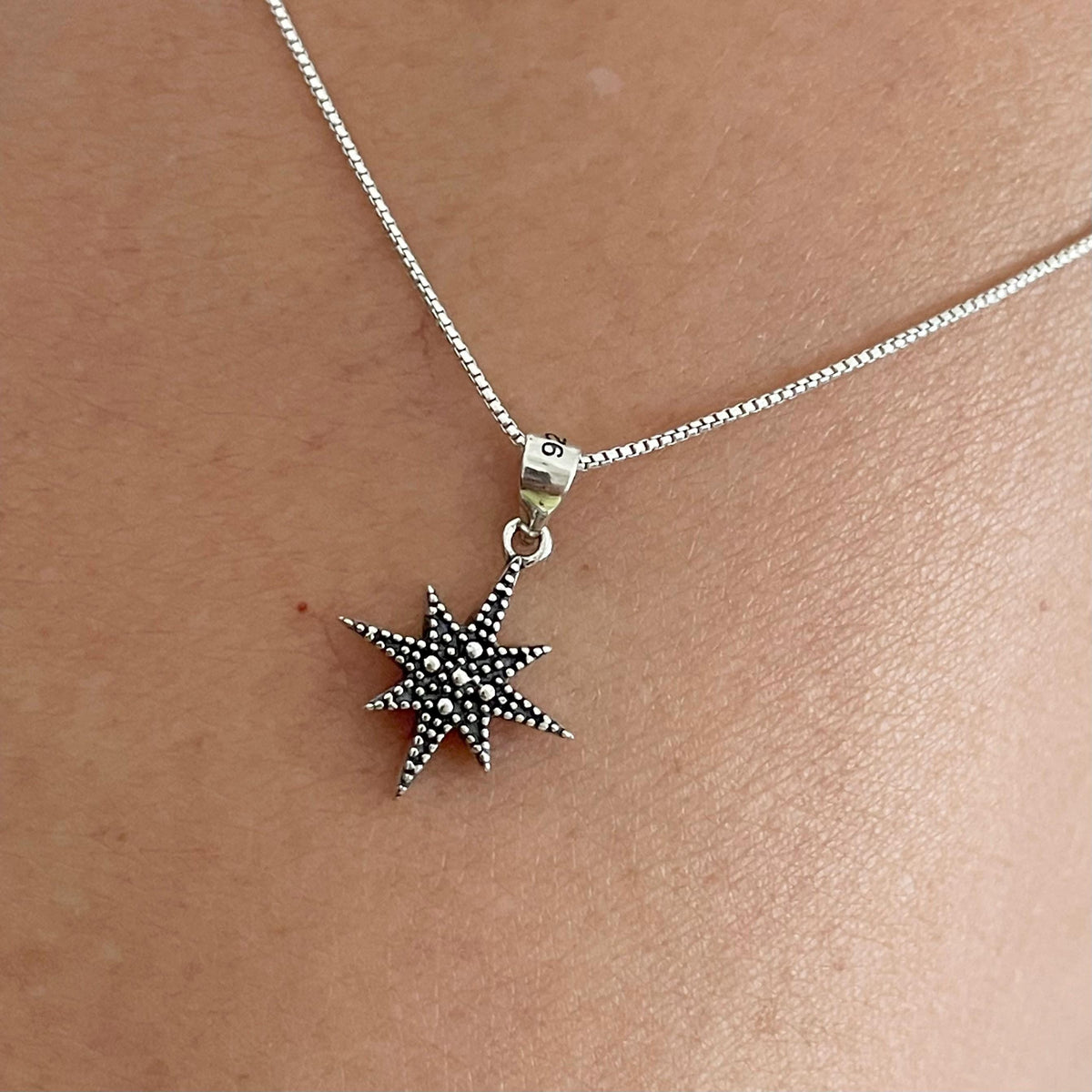 Sterling Silver CZ Twinkle Star Pendant Necklace - Boho Promise Jewelry