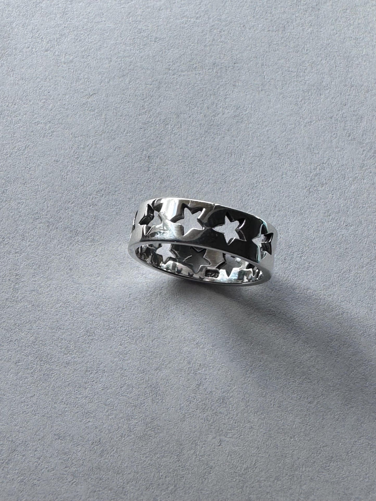 Sterling Silver Star Band Ring: Unisex Celestial Promise Ring