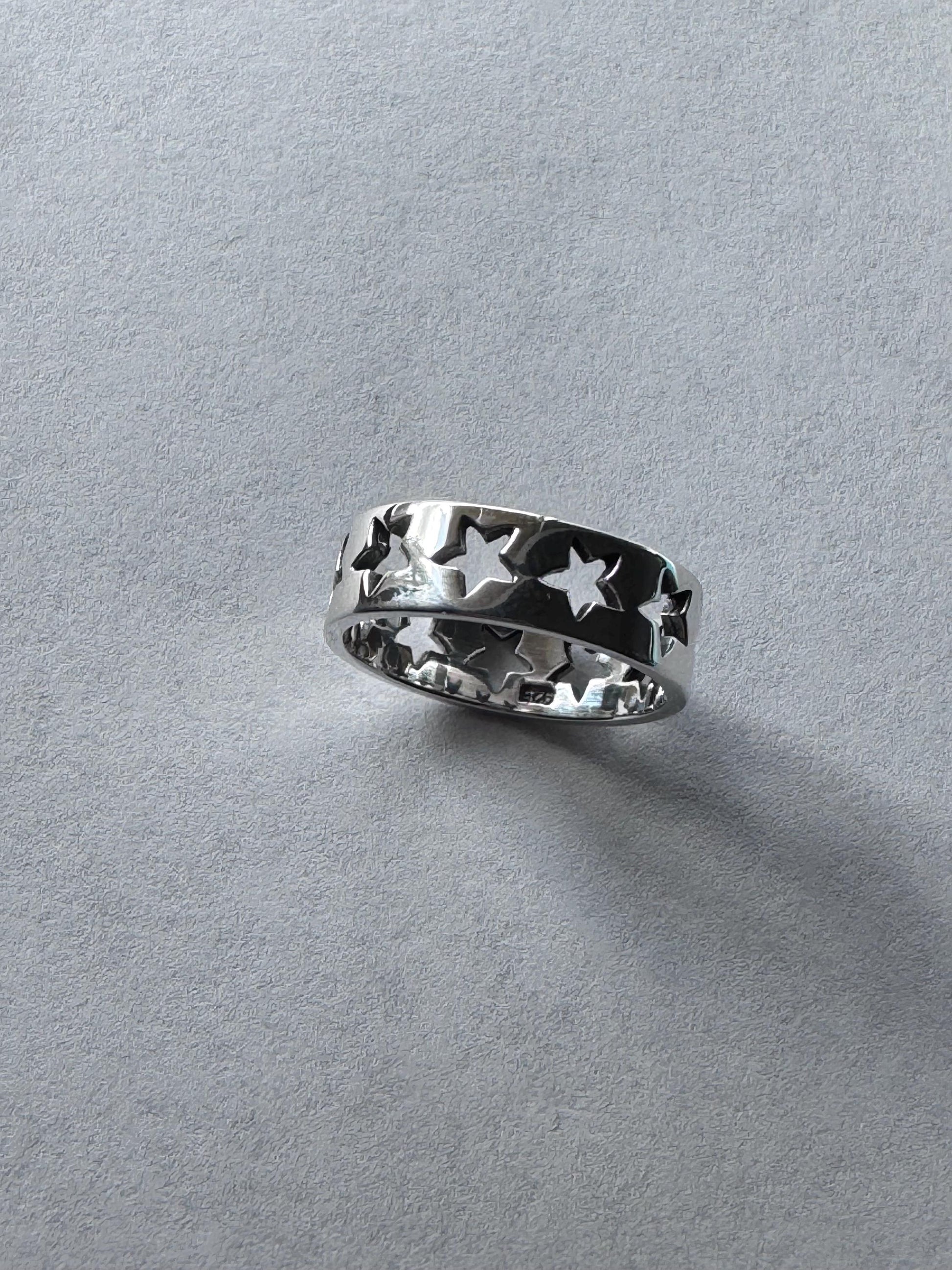 Sterling Silver Star Band Ring: Unisex Celestial Promise Ring