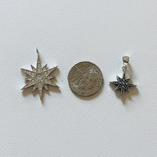 Sterling Silver CZ Twinkle Star Pendant Necklace - Boho Promise Jewelry