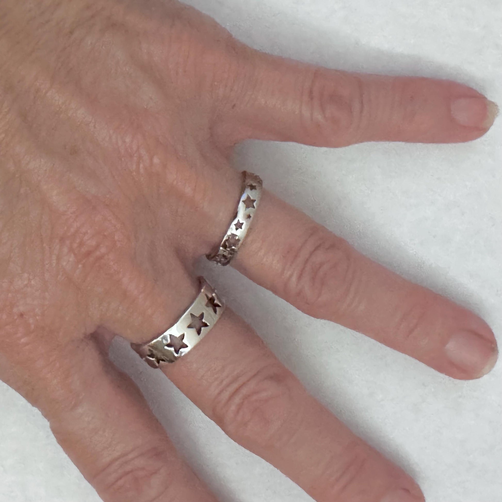 Sterling Silver Star Band Ring: Unisex Celestial Promise Ring