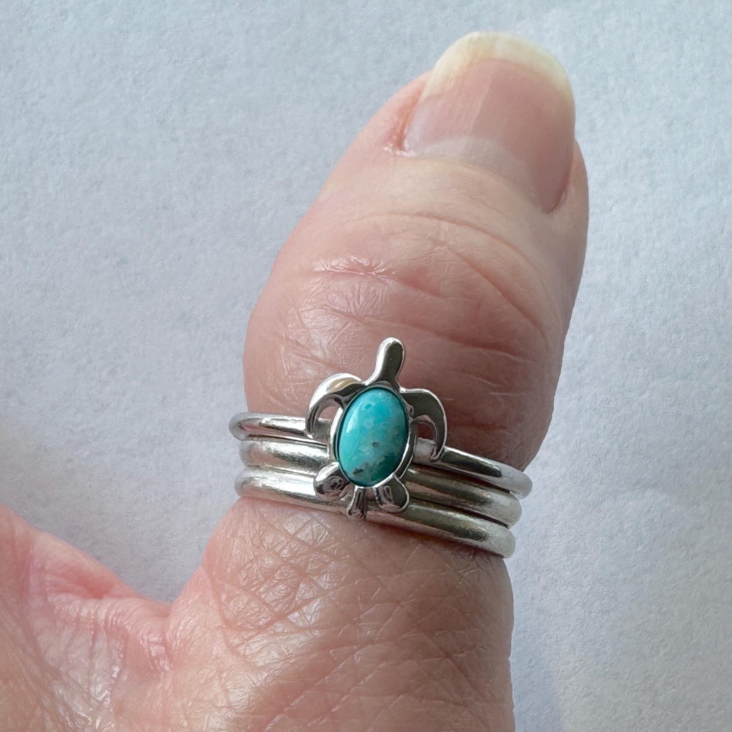 Sterling Silver Turquoise Turtle Ring: Adjustable Toe Ring