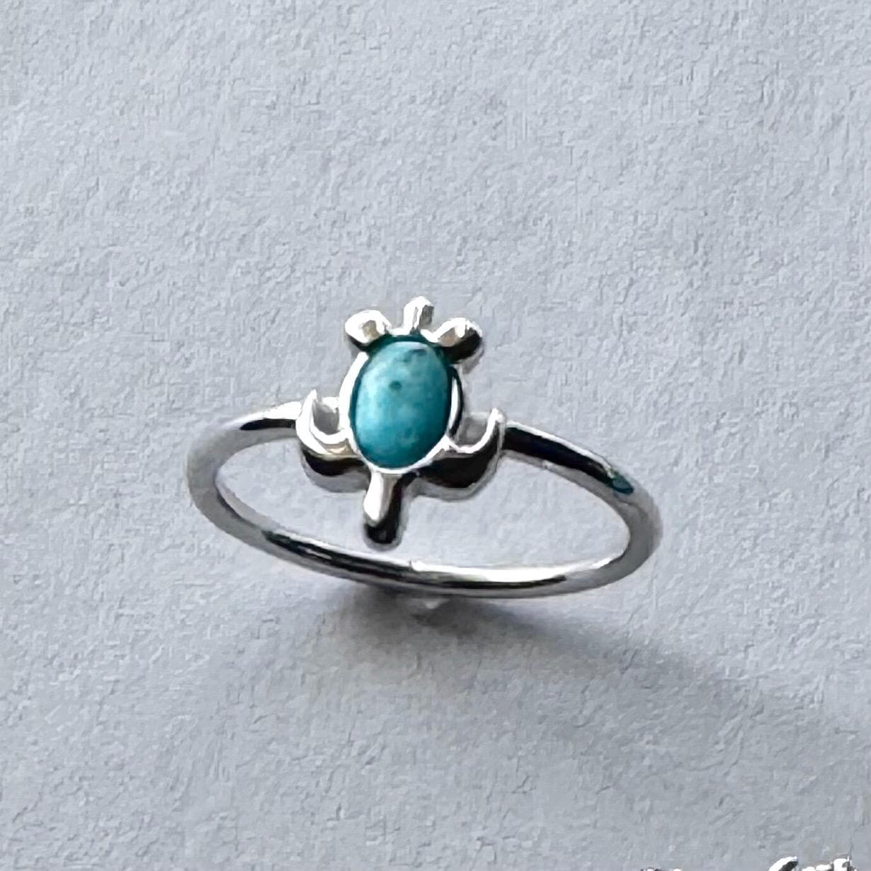 Sterling Silver Turquoise Turtle Ring: Adjustable Toe Ring