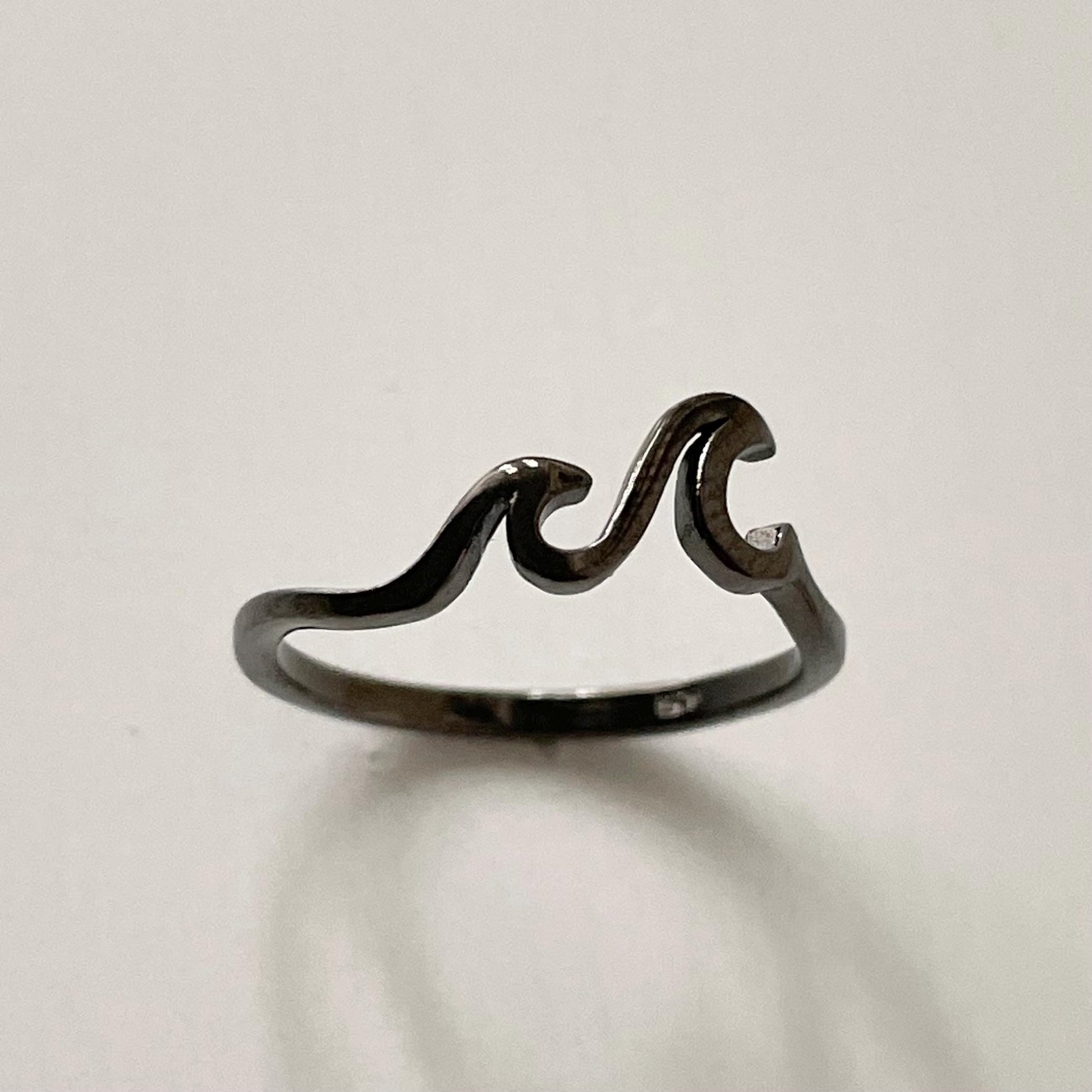 Sterling Silver Wave Ring: Polished Beach Ocean Surfer Ring