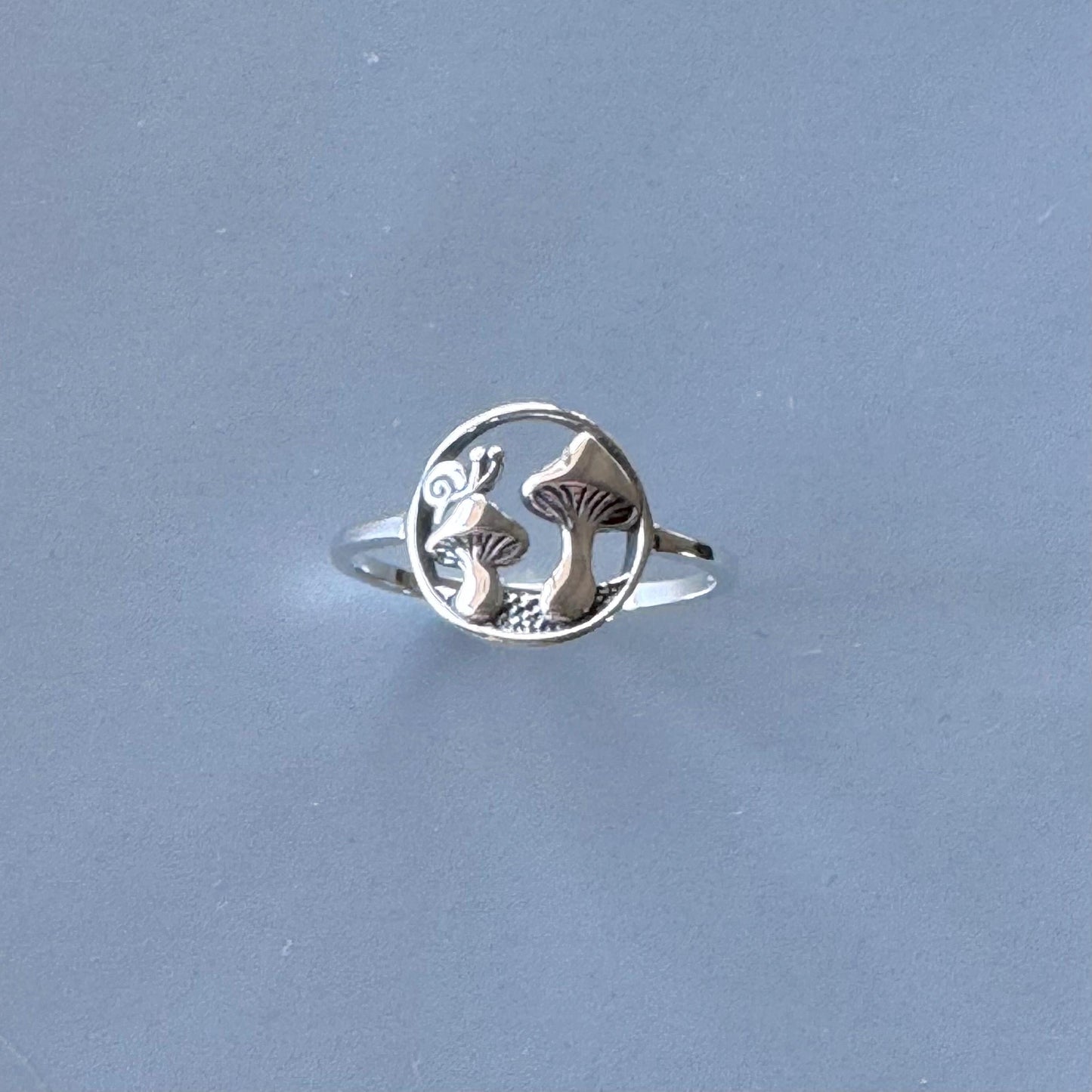 Oxidized Sterling Silver Mushrooms Ring: Promise Ring
