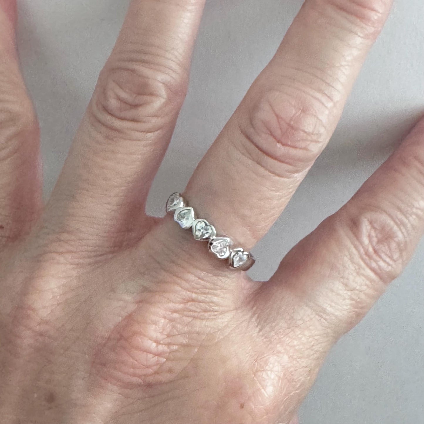 CZ Heart Sterling Silver Ring: Dainty Love Promise