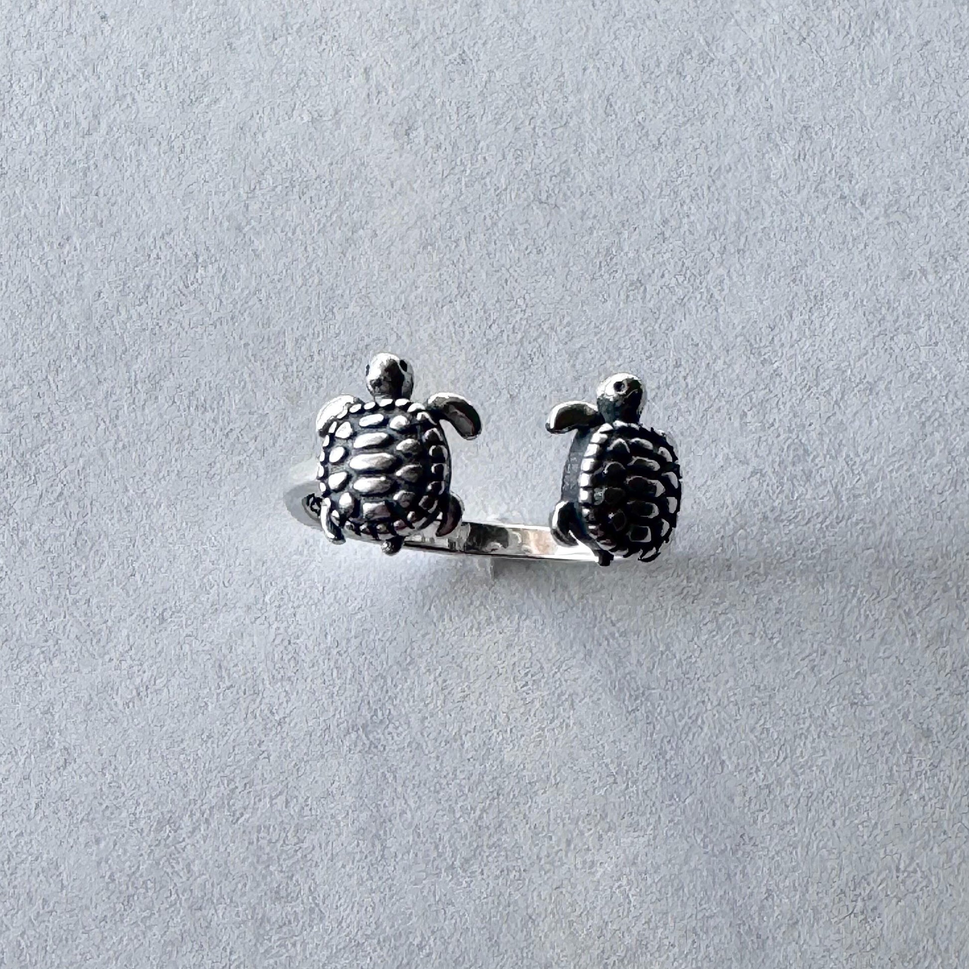 Sterling Silver Turquoise Turtle Ring: Adjustable Toe Ring