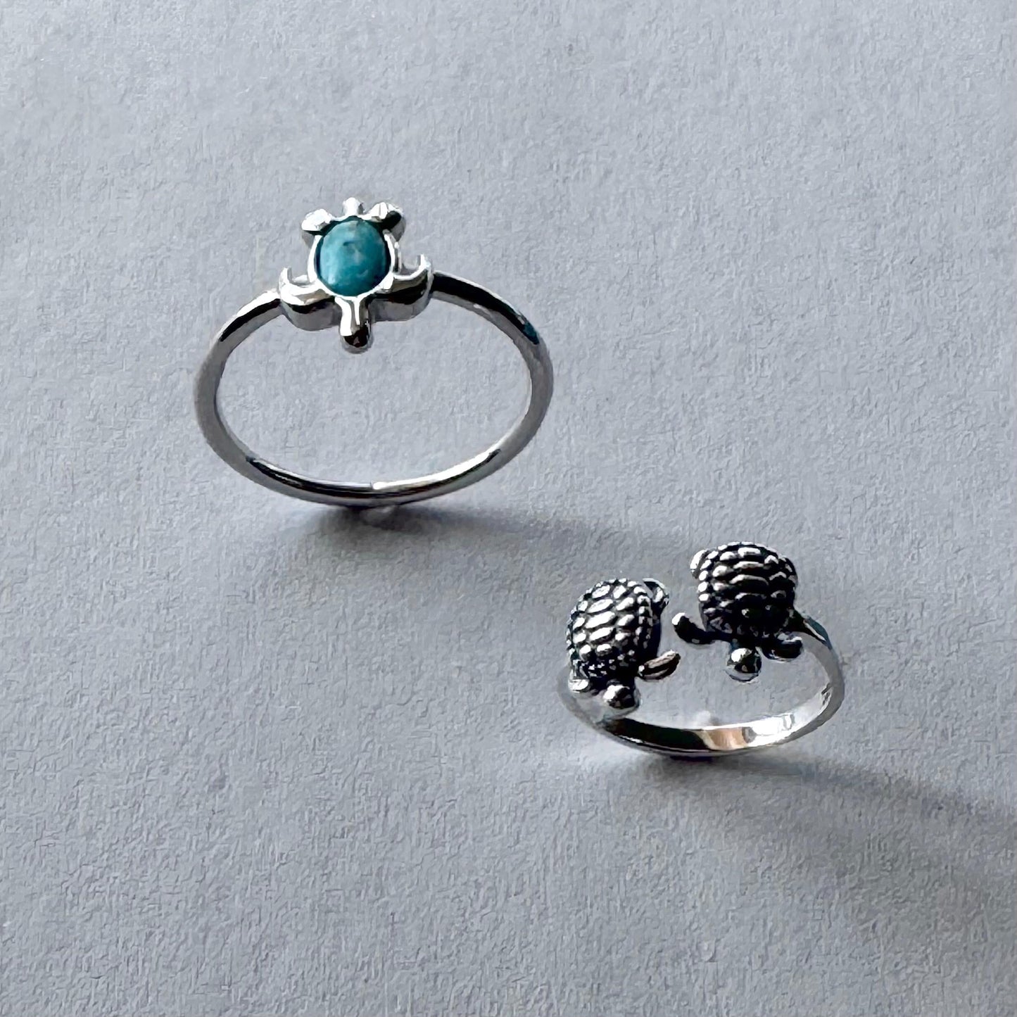 Sterling Silver Turquoise Turtle Ring: Adjustable Toe Ring