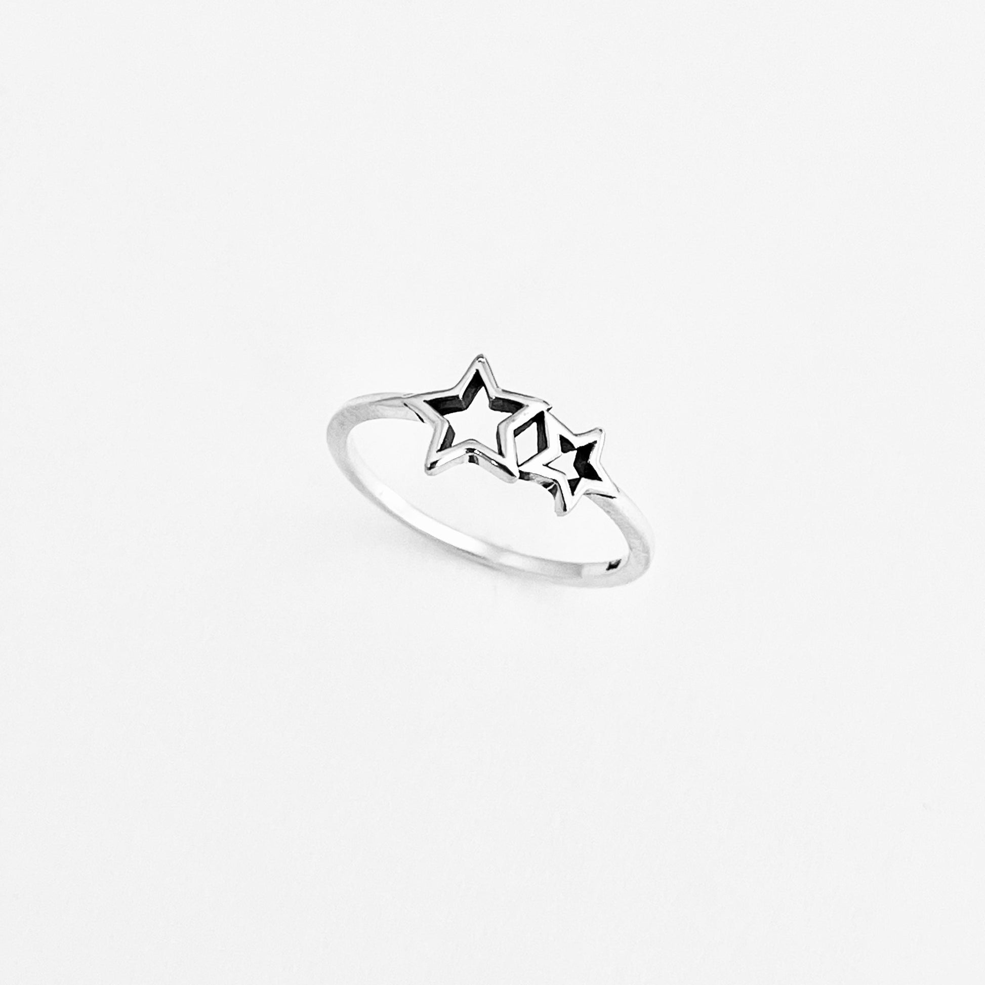 Sterling Silver Open Star Ring or CZ Star Ring, Star Love Ring, Silver Star Band, CZ Star Promise Ring, CZ Silver Ring, Shooting Star Ring.