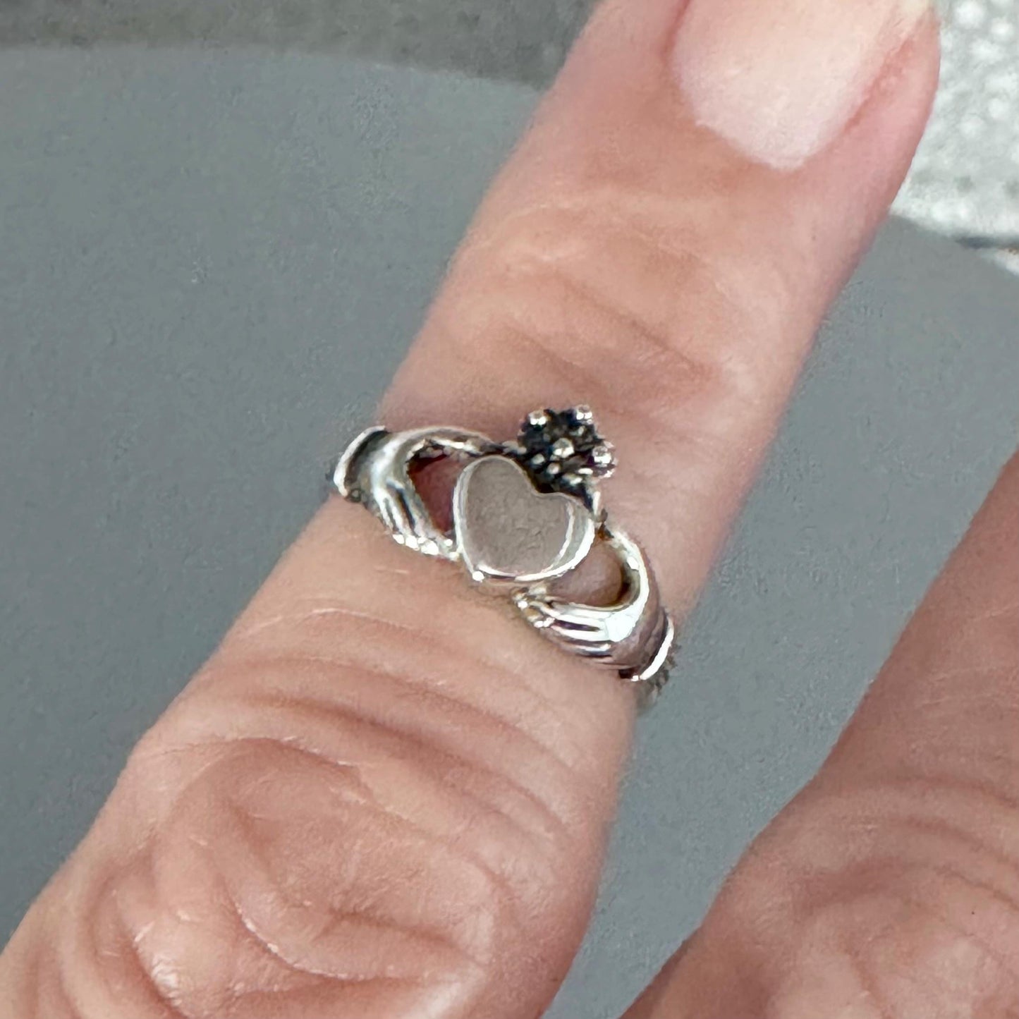 Irish Claddagh Sterling Silver Toe Ring, Claddagh Toe Ring, Dainty Toe Ring, Loyalty Toe Ring, Friendship Toe Ring, Irish Ring.