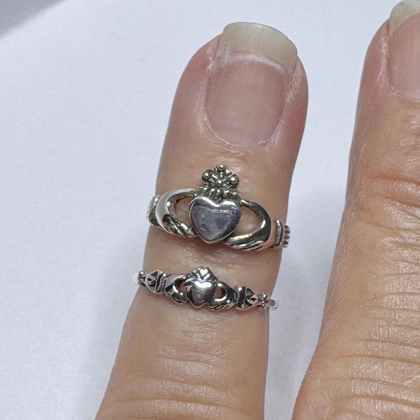 Irish Claddagh Sterling Silver Toe Ring, Claddagh Toe Ring, Dainty Toe Ring, Loyalty Toe Ring, Friendship Toe Ring, Irish Ring.