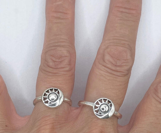 Sun and Moon Sterling Silver Ring, Silver Sun Ring, Moon Ring, Silver Ring, Silver Celestial Ring, Sunshine Ring, Sky Ring, Statement Ring
