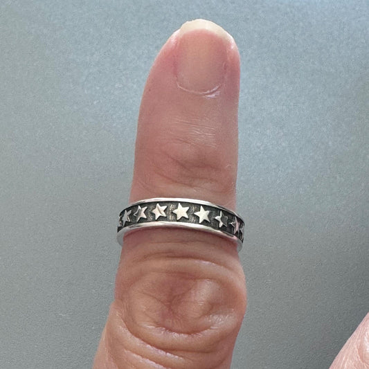 Sterling Silver Star Toe Ring, Pinky Ring, Adjustable Ring, Midi Ring, Silver Star Toe Ring, Silver Toe Ring, Promise Toe Ring