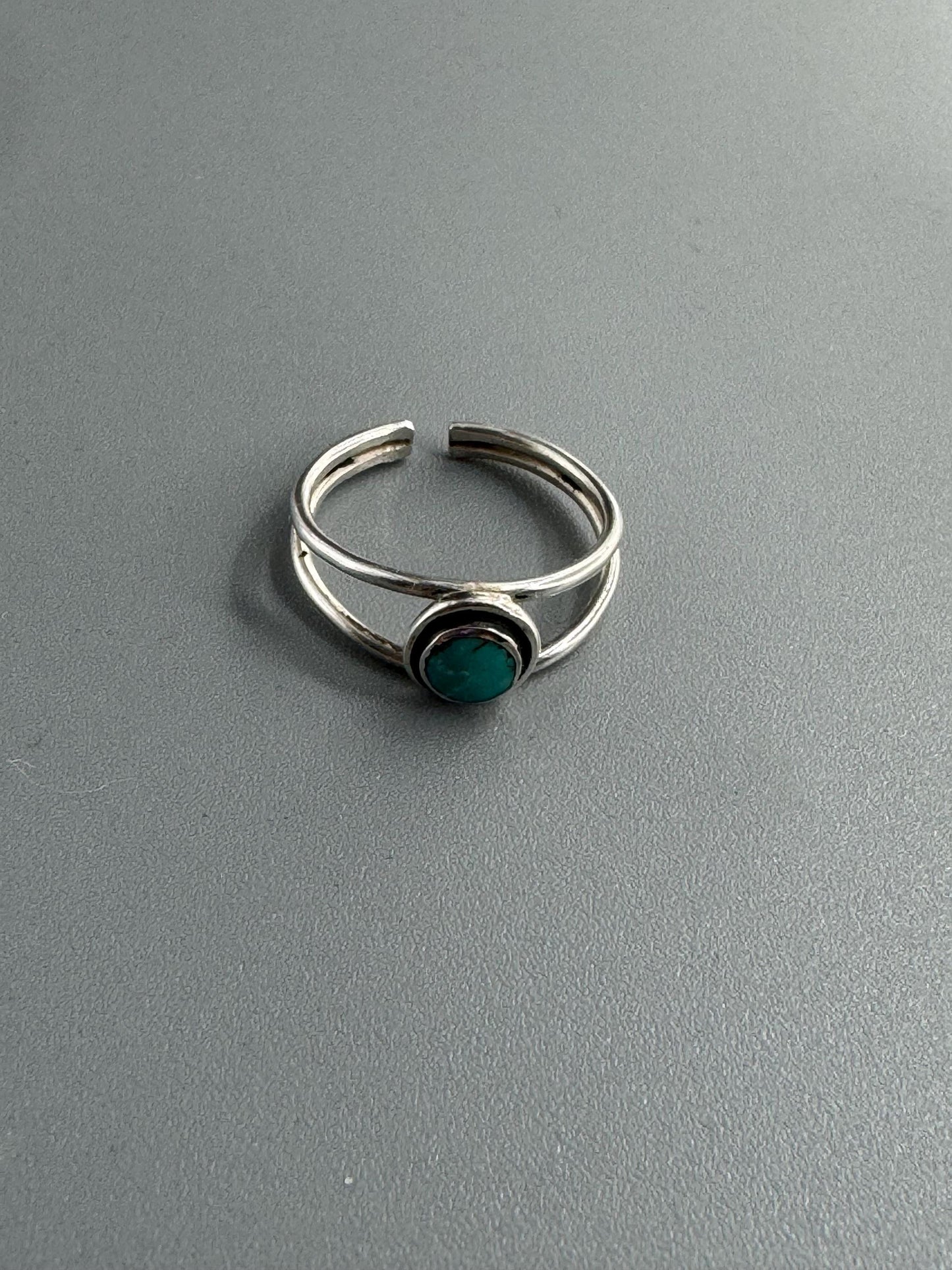 Sterling Silver Modern Loop Genuine Turquoise Ring, Silver Ring, Stone Ring, Boho Ring, Statement Ring, Love Ring - Turquoise Ring