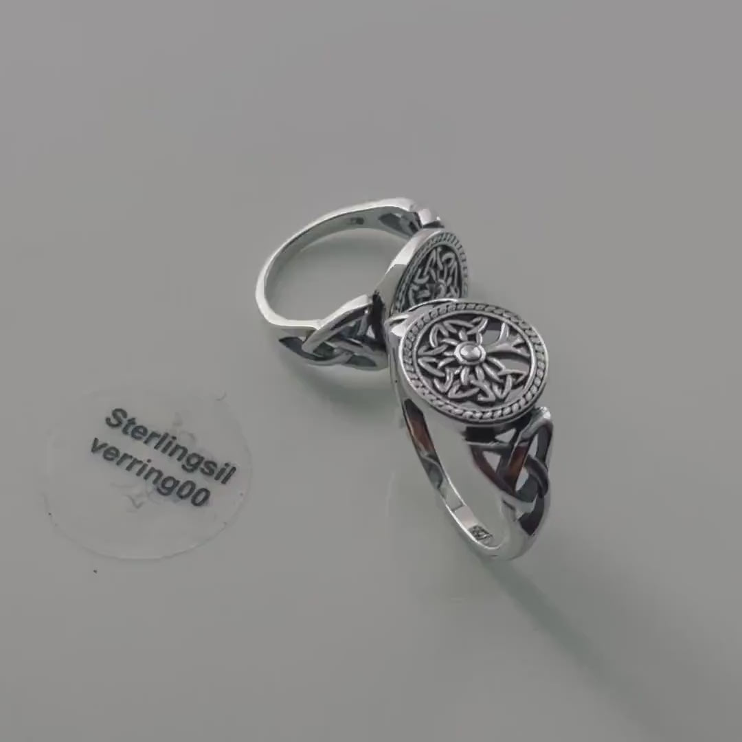 Sterling Silver unisex Tree of Life Ring: Celtic Knot Family Tree