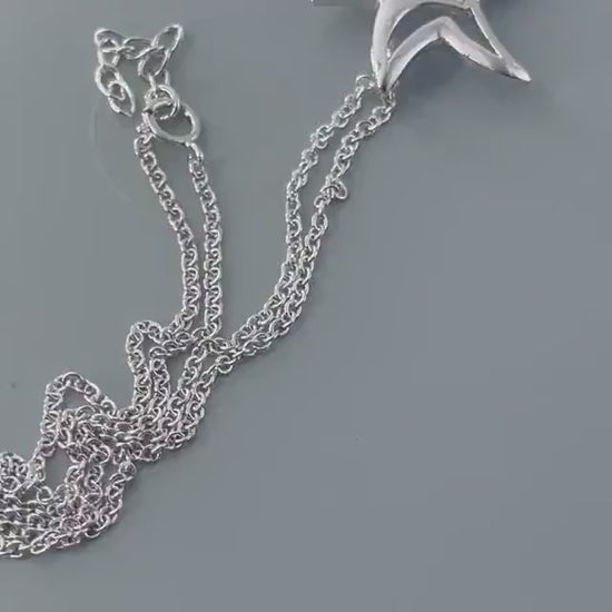 Sterling Silver Star Pendant Necklace: CZ Italian Chain